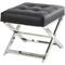 19" Leather Stool with Stainless Steel Supports